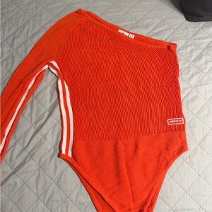 adidas Orange Bodysuit with White Accents